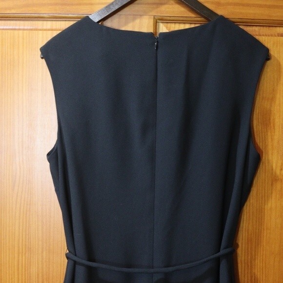 Talbots Black Bubble Hem Belted Dress NWT Sleeveless Career Cocktail 14 - Picture 9 of 13